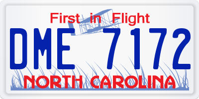 NC license plate DME7172