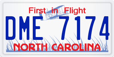 NC license plate DME7174