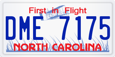 NC license plate DME7175