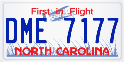NC license plate DME7177