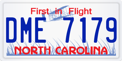 NC license plate DME7179