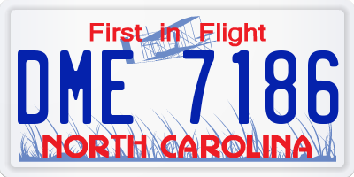 NC license plate DME7186
