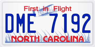 NC license plate DME7192