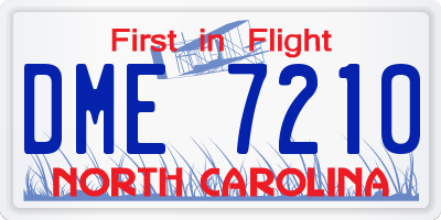 NC license plate DME7210