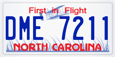 NC license plate DME7211