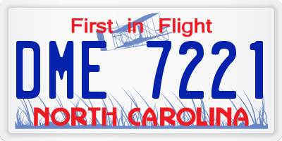NC license plate DME7221