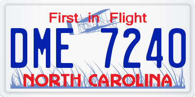 NC license plate DME7240