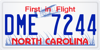NC license plate DME7244