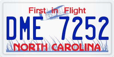 NC license plate DME7252