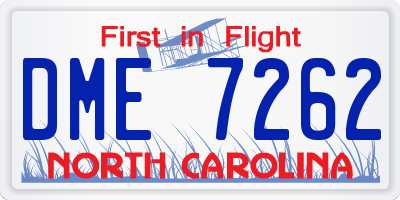 NC license plate DME7262