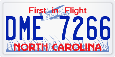 NC license plate DME7266