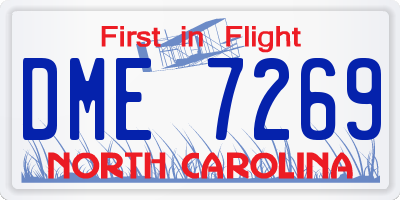 NC license plate DME7269