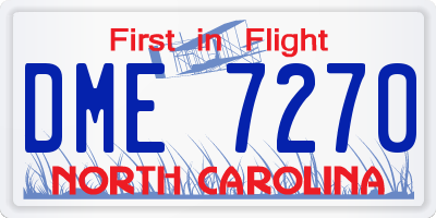 NC license plate DME7270