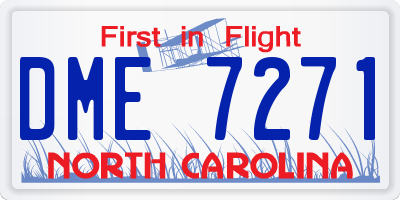 NC license plate DME7271