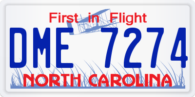 NC license plate DME7274