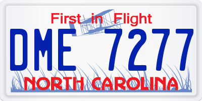 NC license plate DME7277