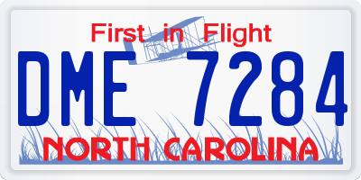 NC license plate DME7284