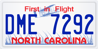 NC license plate DME7292