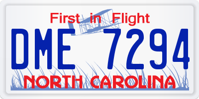 NC license plate DME7294