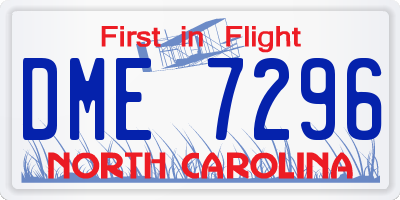 NC license plate DME7296