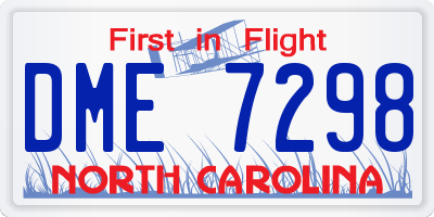 NC license plate DME7298