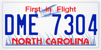 NC license plate DME7304