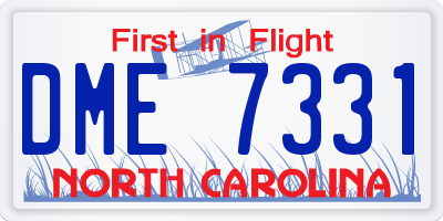 NC license plate DME7331