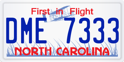 NC license plate DME7333