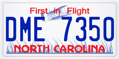 NC license plate DME7350