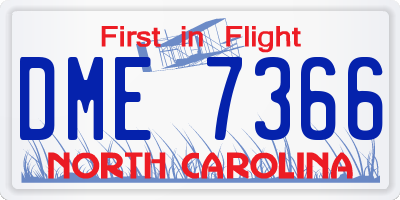 NC license plate DME7366