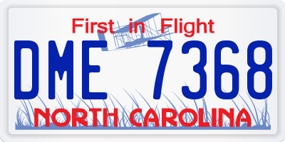 NC license plate DME7368