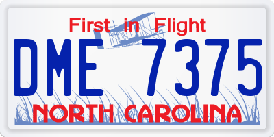 NC license plate DME7375