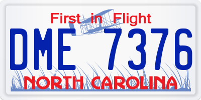 NC license plate DME7376