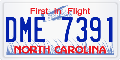 NC license plate DME7391