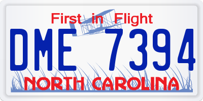 NC license plate DME7394