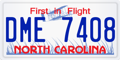 NC license plate DME7408