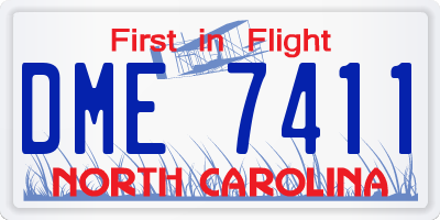 NC license plate DME7411