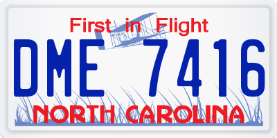 NC license plate DME7416