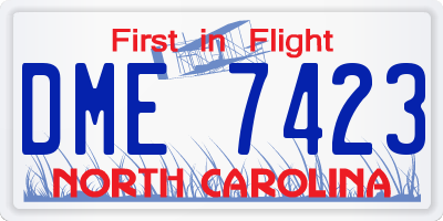 NC license plate DME7423