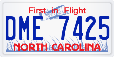 NC license plate DME7425