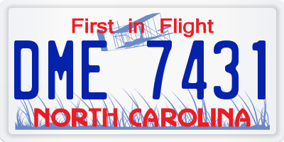 NC license plate DME7431