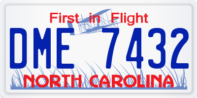 NC license plate DME7432