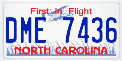 NC license plate DME7436