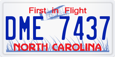 NC license plate DME7437