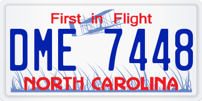 NC license plate DME7448