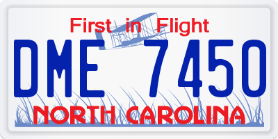 NC license plate DME7450
