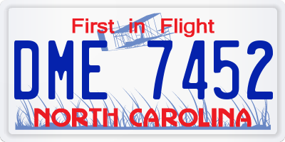 NC license plate DME7452