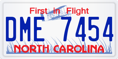 NC license plate DME7454