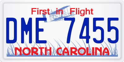 NC license plate DME7455