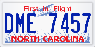 NC license plate DME7457